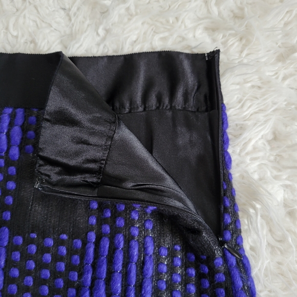 Milly Wool Blend Mini Skirt Purple Black Sz 2 - Picture 4 of 8